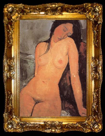 framed  Amedeo Modigliani seated female nude, ta009-2